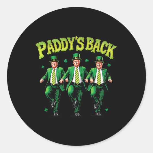 トランプ踊りおもしろいSt patricks day飲料水田 ラウンドシール (正面)