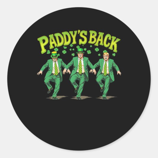 トランプ踊りおもしろいSt patricks day飲料水田 ラウンドシール (正面)