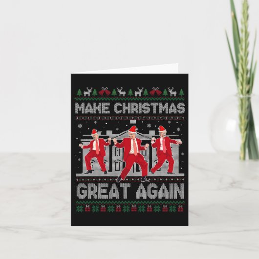 トランプ踊り再素晴らし来クリスマスクリスマスパハ カード (正面)