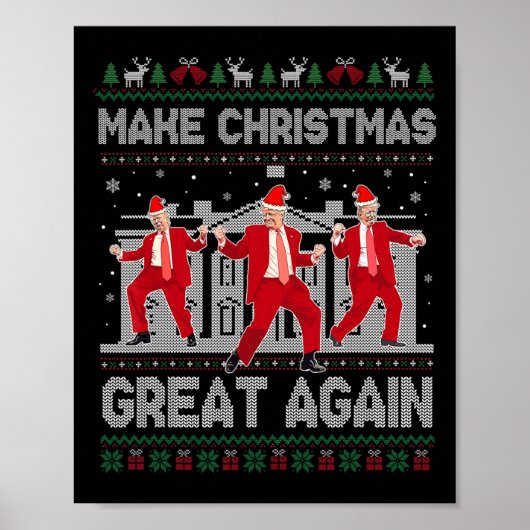 トランプ踊り再素晴らし来クリスマスクリスマスパハ ポスター (正面)