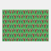 トランプ踊り | トランプサンタダンスクリスマスレッド ラッピングペーパーシート (正面3)