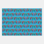 トランプ踊り | トランプサンタダンスクリスマスレッド ラッピングペーパーシート (正面2)