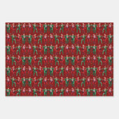 トランプ踊り | トランプサンタハットダンスクリスマス ラッピングペーパーシート (正面3)