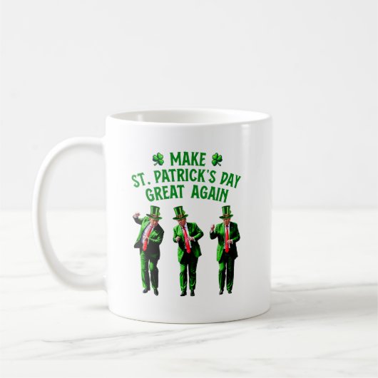 トランプ踊りMake St. Patrick's Day素晴らし Again コーヒーマグカップ (左)