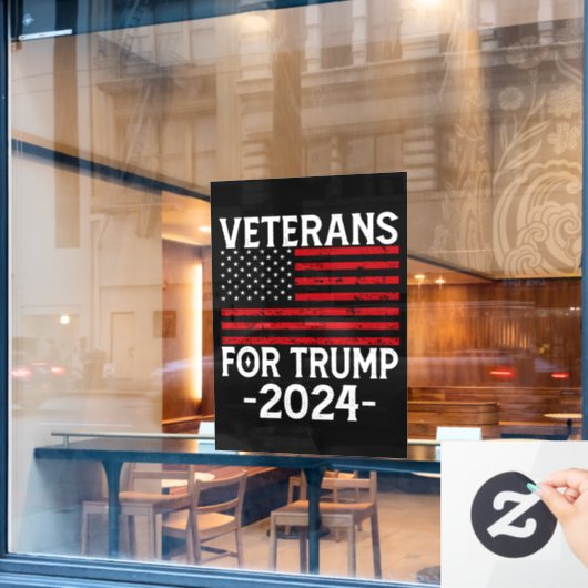 トランプ退役軍人2024 Proトランプ ウィンドウサイン (カフェ窓)