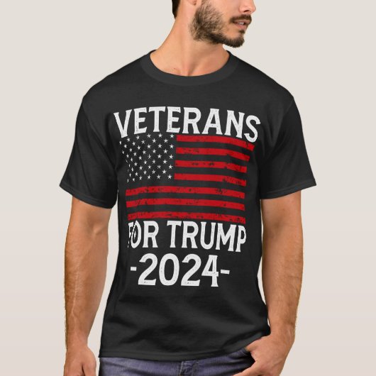 トランプ退役軍人2024 Proトランプ Tシャツ (正面)