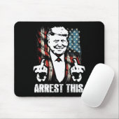 トランプ逮捕せよ 面白い中指 アメリカ 米国 アメリカ国旗 マウスパッド (マウス)