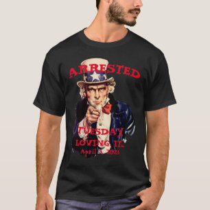 トランプ逮捕 2023年 火曜日 おじさんサム Tシャツ