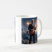 トランプ遊のエレキギター山ラシュモアマガ コーヒーマグカップ (正面右)
