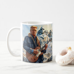 トランプ遊のエレキギター山ラシュモアマガ コーヒーマグカップ