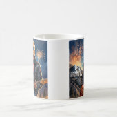 トランプ遊のエレキギター山ラシュモアマガ コーヒーマグカップ (中央)
