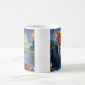 トランプ遊のエレキギター米国議会議事花火 コーヒーマグカップ (中央)