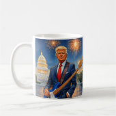 トランプ遊のエレクトリックベースUSキャピトル花火 コーヒーマグカップ (左)