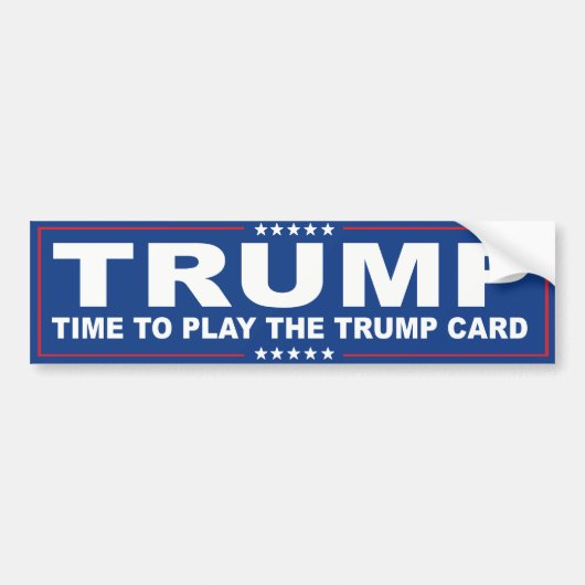 トランプ遊カードまでの時間 – Blue Trump -.png バンパーステッカー (正面)