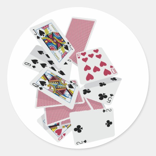 トランプ遊 – 勝ちへ – 幸運なチャーム ラウンドシール (正面)