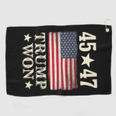 トランプ選手が2024年45位の米国州旗 ゴルフタオル (横)