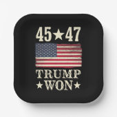 トランプ選手が2024年45位の米国州旗 ペーパープレート (正面)