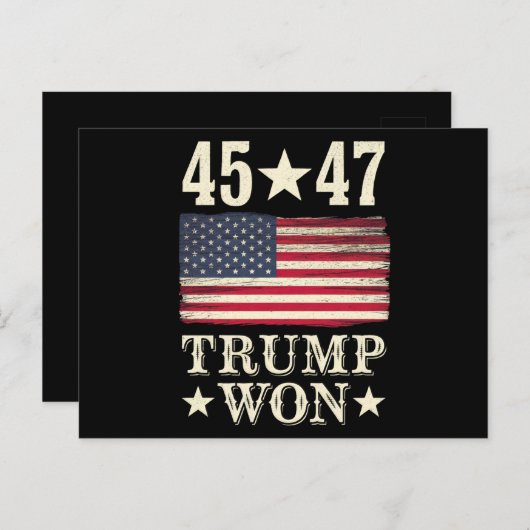 トランプ選手が2024年45位の米国州旗 ポストカード (正面/裏面)