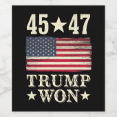 トランプ選手が2024年45位の米国州旗 ワインラベル (シングルラベル)