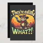 トランプ選挙ねこカウボーイを食べてる 招待状 (正面/裏面)