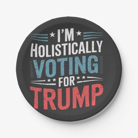 トランプ選挙ハリスの総論投票 ペーパープレート (正面)