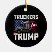 トランプ選挙ヴィンテージ大統領ののトラック セラミックオーナメント (正面)