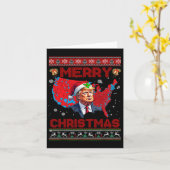 トランプ選挙地図メリークリスマスホリデーサンタH カード (黄色い花)
