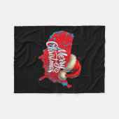 トランプ選挙地図メリークリスマスホリデーサンタH フリースブランケット (正面(横))