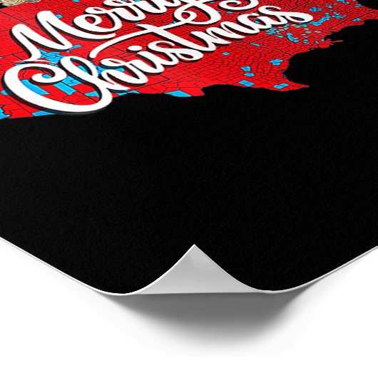 トランプ選挙地図メリークリスマスホリデーサンタH ポスター (角)