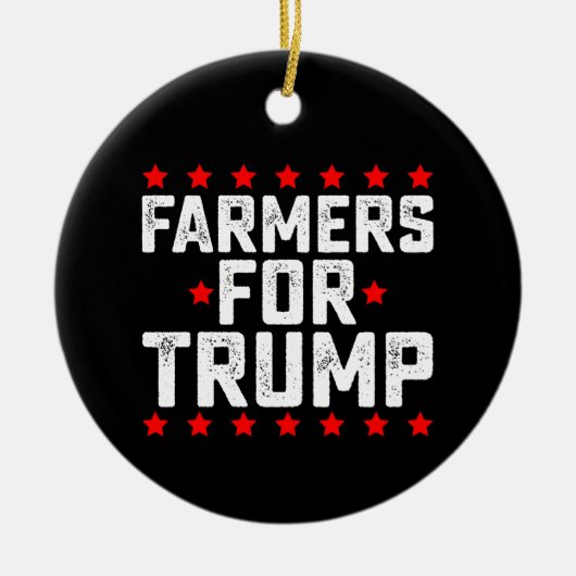 トランプ選挙大統領のヴィンテージ農家 セラミックオーナメント (正面)