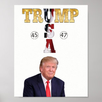 トランプ金ゴールド大統領の💖 💕米国45 47 ポスター