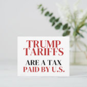 トランプ関税のデスは米国赤によって支払われる税金である ポストカード (スタンド正面)