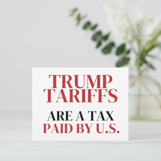 トランプ関税のデスは米国赤によって支払われる税金である ポストカード (スタンド正面)