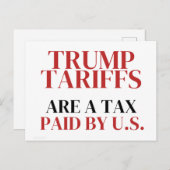 トランプ関税のデスは米国赤によって支払われる税金である ポストカード (正面/裏面)