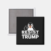 トランプ関税の中指に対してペンギンに抵抗する マグネット (正面/裏面)