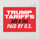 トランプ関税は米国赤が支払う税金である ポストカード (正面)