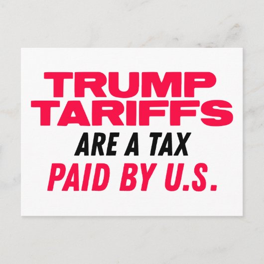 トランプ関税は米国赤税で支払われる ポストカード (正面)