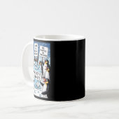 トランプ関税ペングに抗議するペンギンおもしろいズ コーヒーマグカップ (正面左)