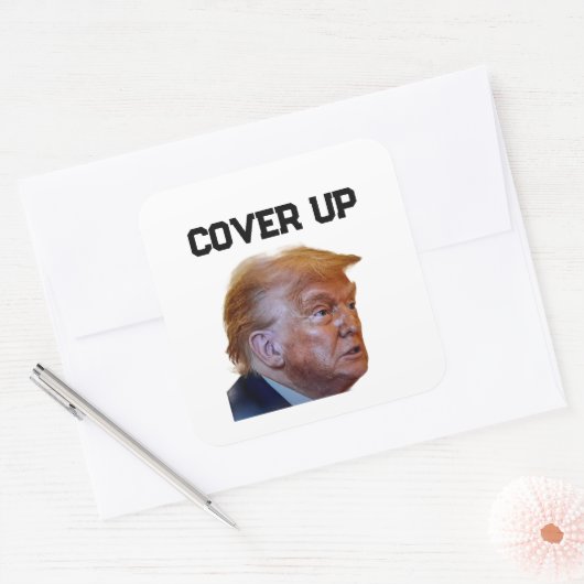 トランプ隠蔽ステッカー スクエアシール (封筒)