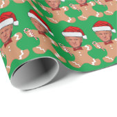 トランプ顔カスタム顔フォトジンジャーブレッド ラッピングペーパー (ロールコーナー)