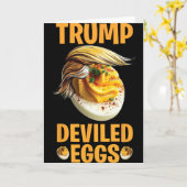 トランプ風味の悪魔の卵 - ユニークな政治的感謝祭 カード (黄色い花)