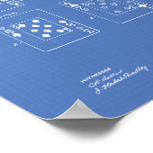 トランプ1925特許技術青写真 ポスター (角)