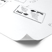 トランプ1972パテントアートホワイト紙 ポスター (角)