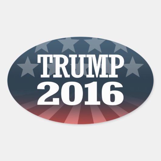 トランプ2016 楕円形シール (正面)
