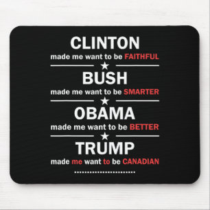 トランプ2020おもしろいクリントン・ブッシュObamaトランプ・カナダ マウスパッド