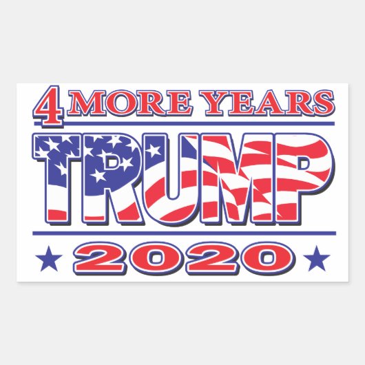 トランプ2020さらに4年 長方形シール (正面)
