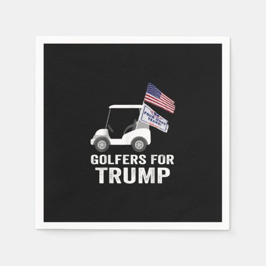 トランプ2020のゴルファーのトランプのサポータゴルフ スタンダードカクテルナプキン (正面)