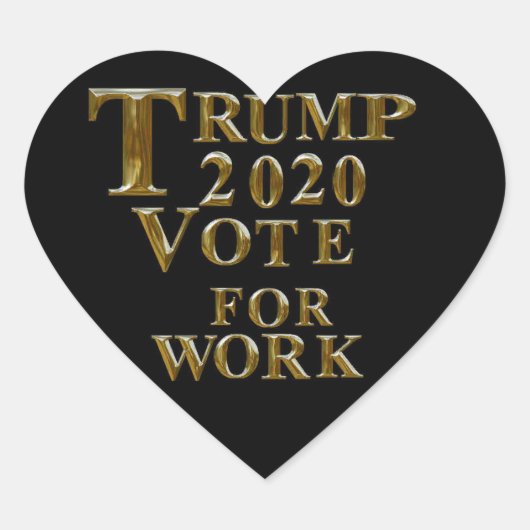 トランプ2020の仕事の投票 ハートシール (正面)