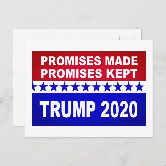 トランプ2020の保約束人気がある ポストカード (正面/裏面)