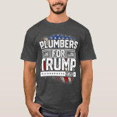 トランプ2020の配管工トランプのサポーターを再選 Tシャツ (正面)